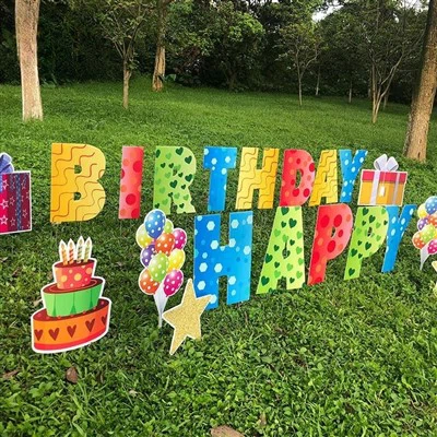 বহিরঙ্গন লন সজ্জা জন্মদিন পার্টি ইয়ার্ড চিহ্ন